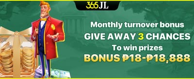 Monthly turnover bonus Prizes up to ₱18,888